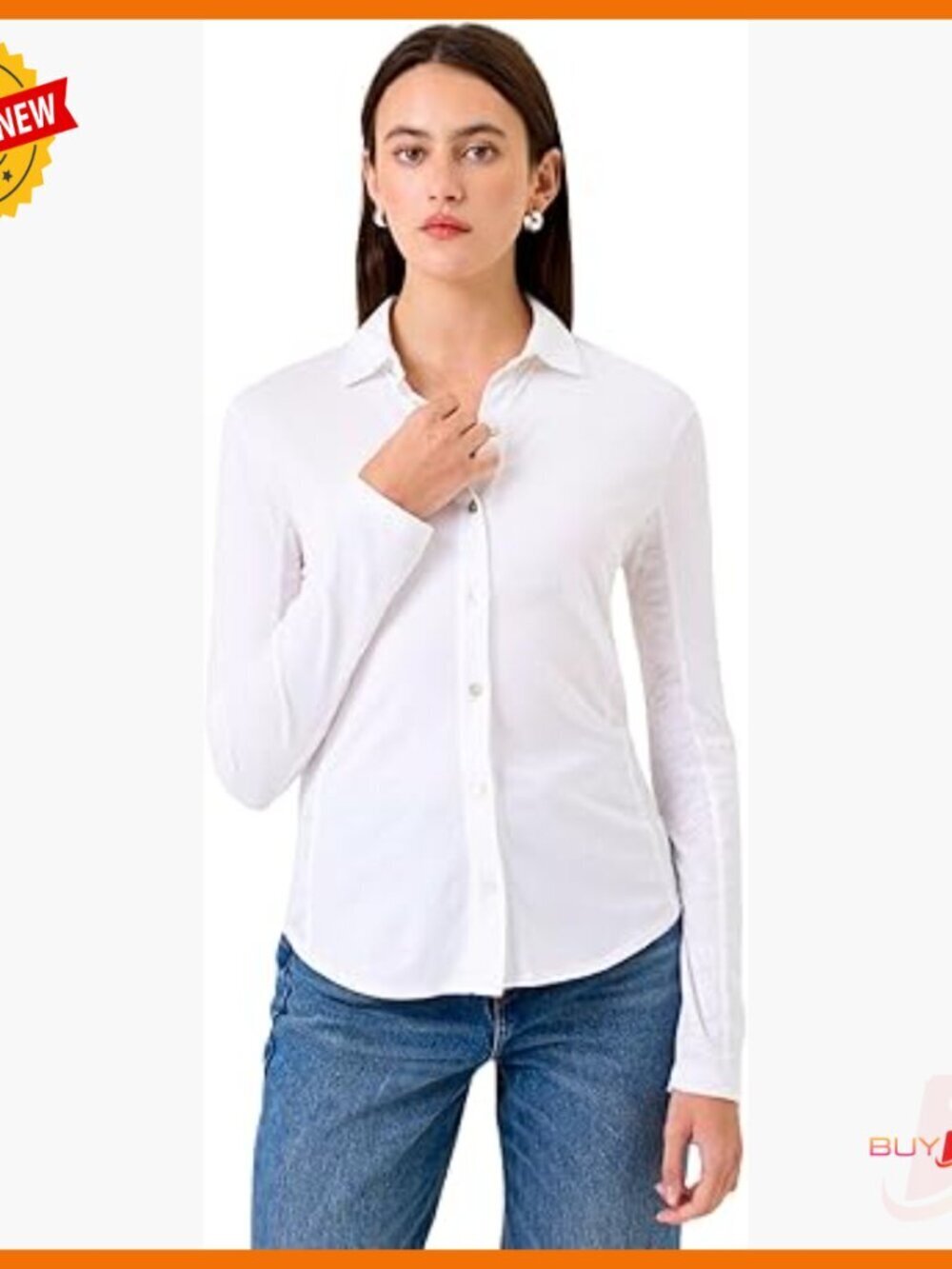 Classic Fit Long Sleeve Button Down Shirt, 100% Pima Cotton, Workwear